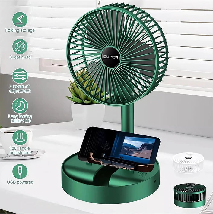 Super Mini Ventilo Rechargeable, Portable et Pliable