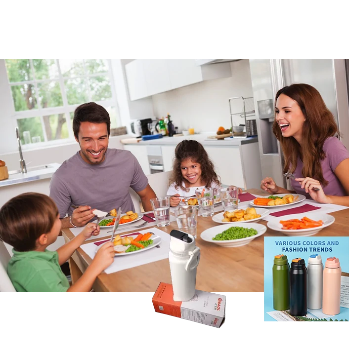 Gourde BAOL pour Bureau ou École avec paille : Garde fraîches et chaud vos boissons - 830ml