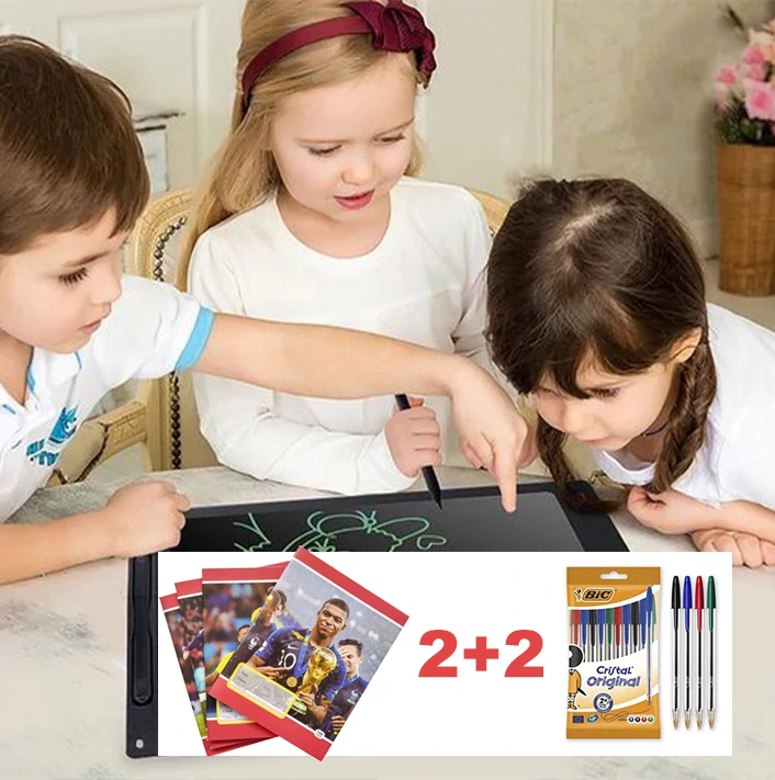ARDOISE MAGIQUE x2 + 2 Cahiers - Bonus 2 Bics : Facilitez l'apprentissage de vos enfants