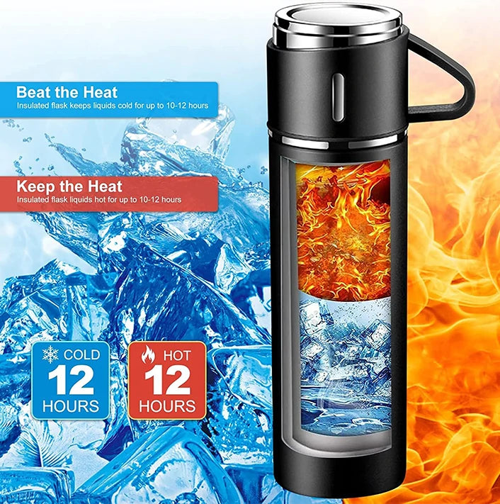Bouteille Isotherme Vaccum de 500ml + 3 tasses