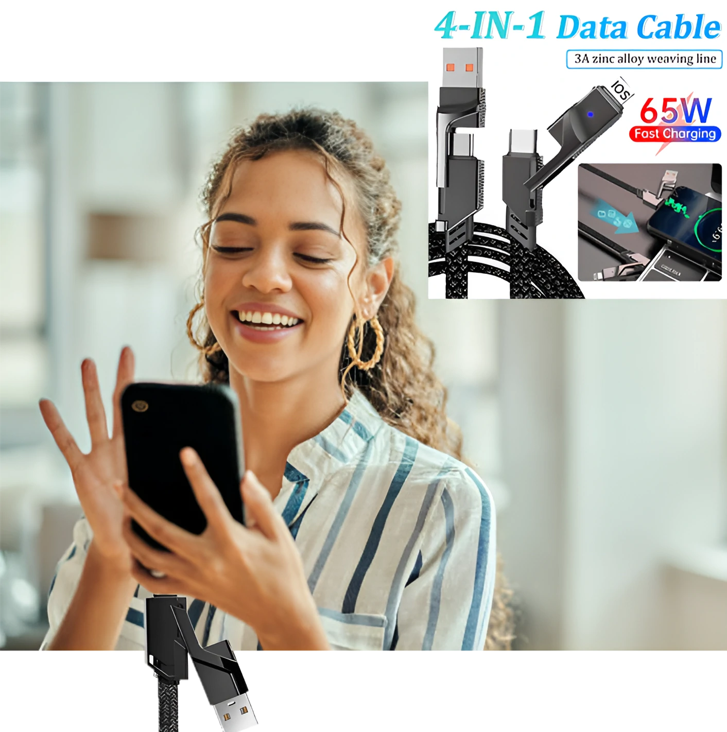 Câble de Charge Ultra-rapide 4 en 1 - Fast charging