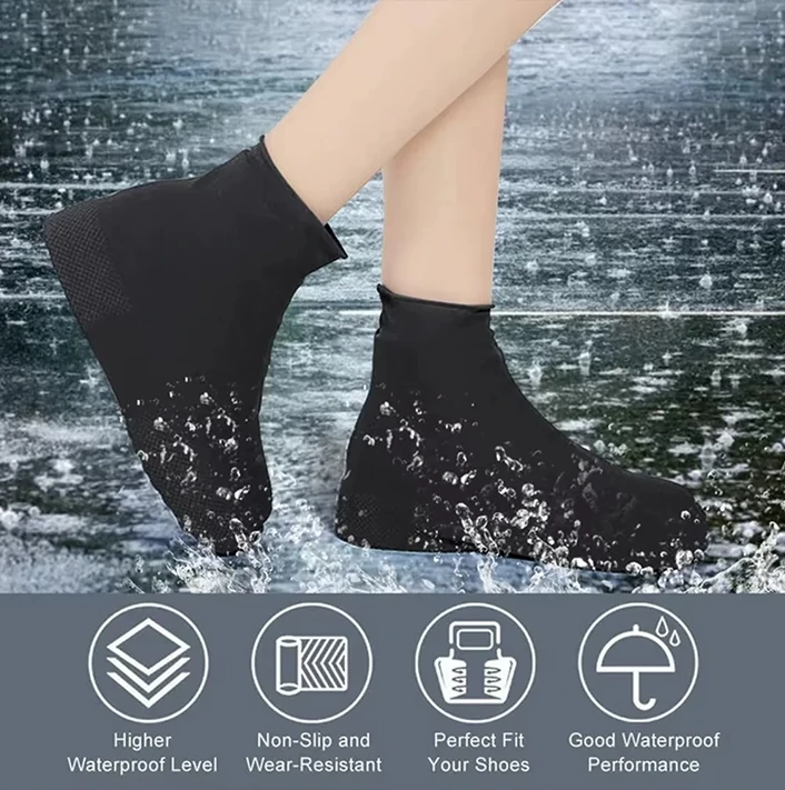 Couvre-chaussures de pluie imperméables réutilisables en Silicone (un paire 1x2)