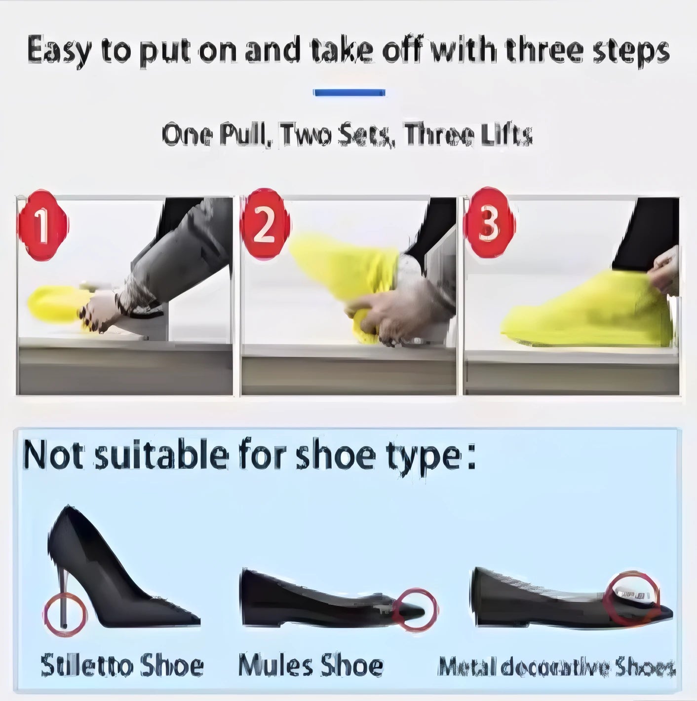 Couvre-chaussures de pluie imperméables réutilisables en Silicone (un paire 1x2)