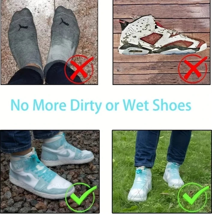 Couvre-chaussures de pluie imperméables réutilisables en Silicone (un paire 1x2)