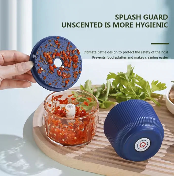 Mini Hachoir à ail et légumes rechargeable - Facile à utiliser et portable
