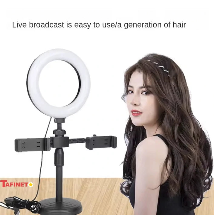Trépied Double Support Rings Lights pour Selfie et Live Streaming