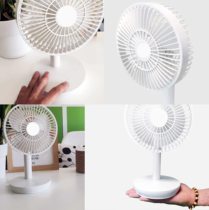 Ventilateur de table rechargeable 6 pouces – Silencieux, compact et polyvalent