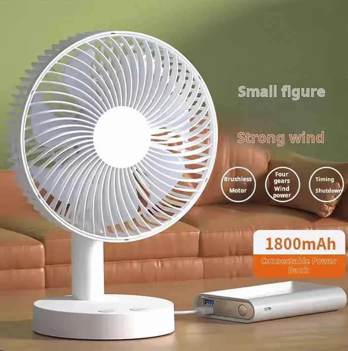 Ventilateur de table rechargeable 6 pouces – Silencieux, compact et polyvalent