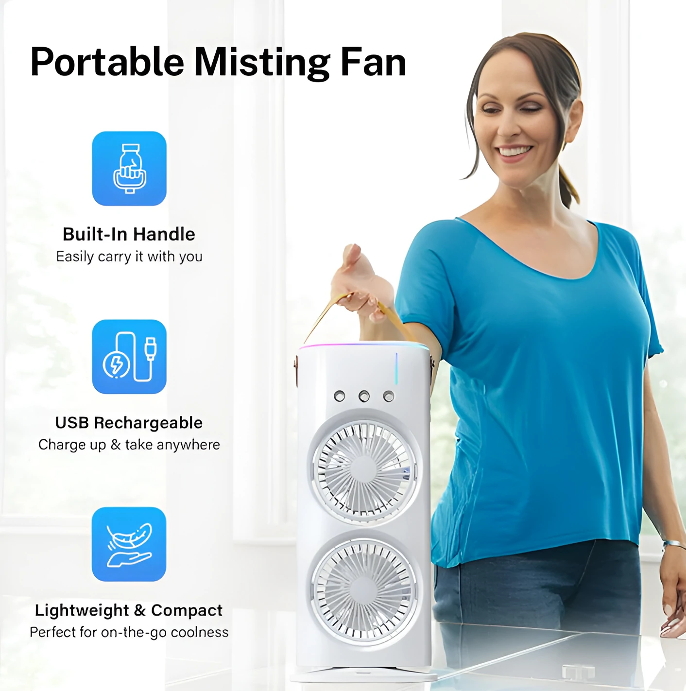 Ventilo climatiseur, portable et conditionnement de l'air lumineux