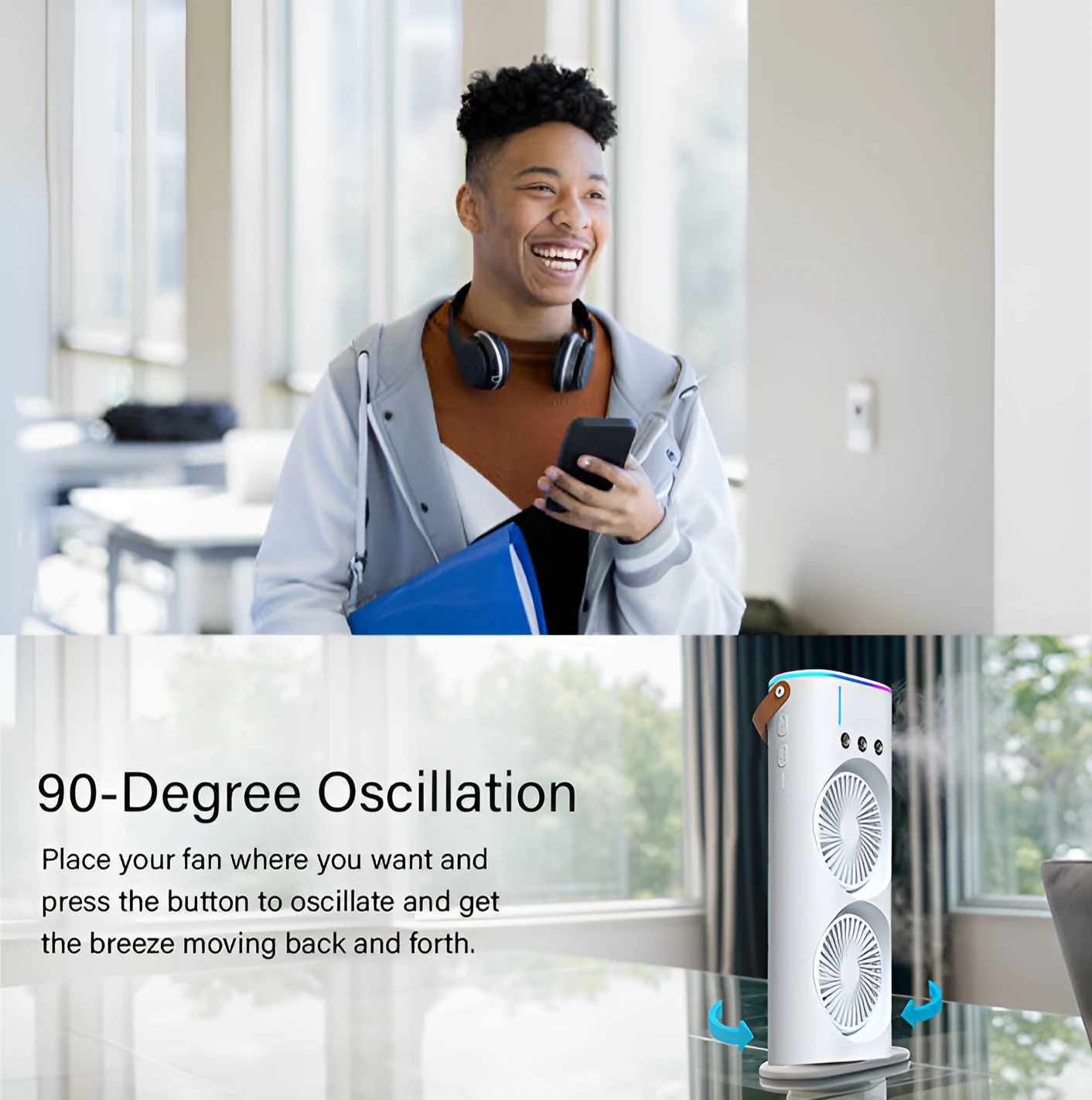 Ventilo climatiseur, portable et conditionnement de l'air lumineux
