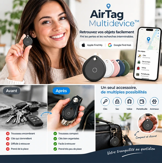 AirTag Multidevice™ – Retrouvez vos objets facilement 📍 Fini les pertes et les recherches interminables
