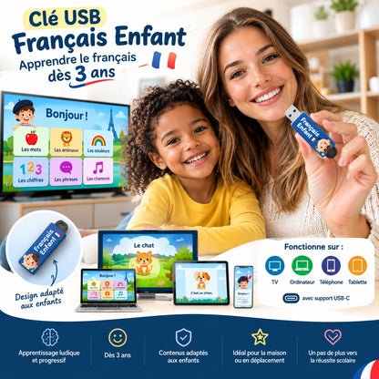 Clé USB Français Enfant – Apprendre en s’amusant dès 3 ans
