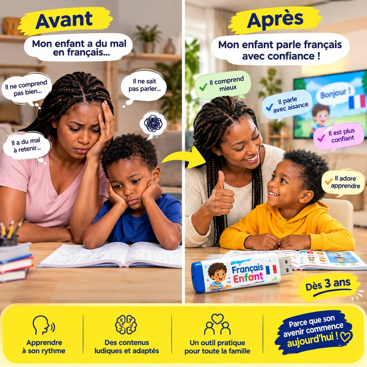 Clé USB Français Enfant – Apprendre en s’amusant dès 3 ans
