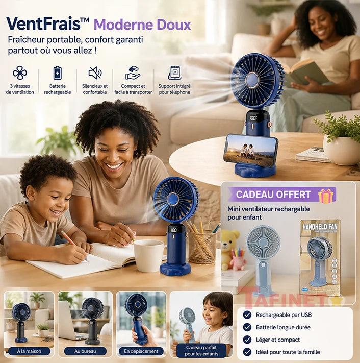 VentFrais™ Moderne Doux - Anti Chaleur Rechargeable +1 pour vous +1 Cadeau pour votre enfant
