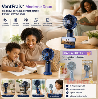 VentFrais™ Moderne Doux - Anti Chaleur Rechargeable +1 pour vous +1 Cadeau pour votre enfant
