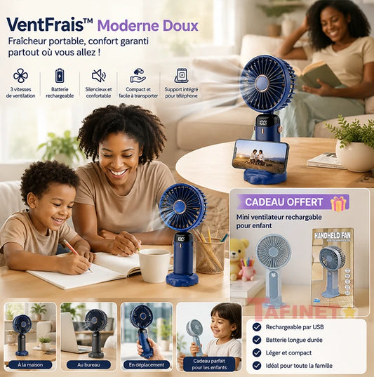 VentFrais™ Moderne Doux - Anti Chaleur Rechargeable +1 pour vous +1 Cadeau pour votre enfant