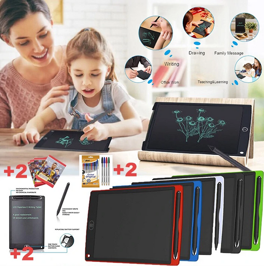 ARDOISE MAGIQUE x2 + 2 Cahiers - Bonus 2 Bics : Facilitez l'apprentissage de vos enfants