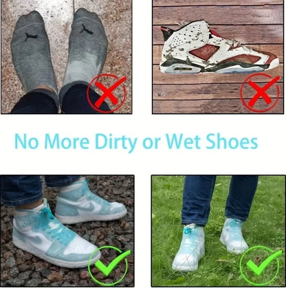 Couvre-chaussures de pluie imperméables réutilisables en Silicone (un paire 1x2)