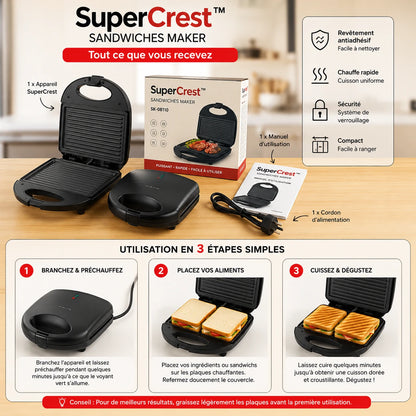 SuperCrest™ - Machine à Grillades rapide - sandwich maker