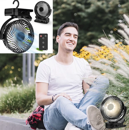 Ventilateur rechargeable à l'air frais- Compact, lumineux et polyvalent