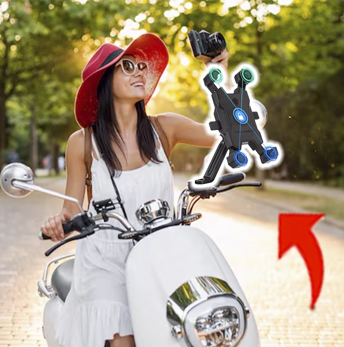 Support téléphone à moto devant à ciel ouvert protégé CD-888