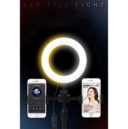 Trépied Double Support Rings Lights pour Selfie et Live Streaming