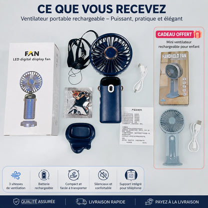 VentFrais™ Moderne Doux - Anti Chaleur Rechargeable +1 pour vous +1 Cadeau pour votre enfant